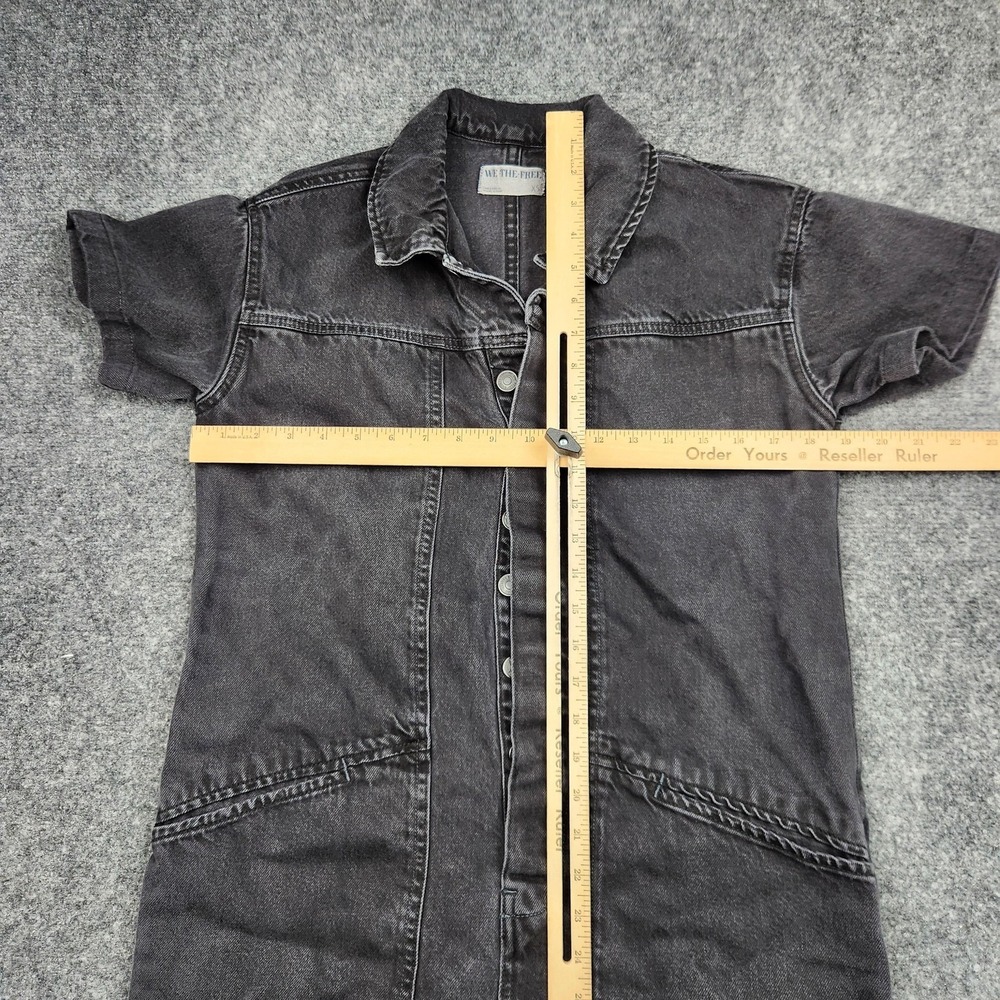 We The Free Coverall Jumpsuit Womens XS Black Short Sleeve Boho - Picture 10 of 16